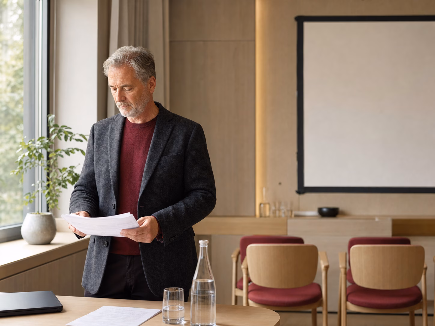 Consultor preparando una sesión de educación clínica